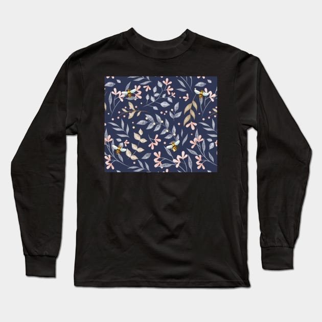 Blue Bees Long Sleeve T-Shirt by gillys